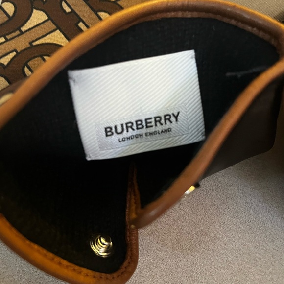 Burberry TB Logo Men’s Leather / Cashmere Gloves 9 NWT - Picture 7 of 9